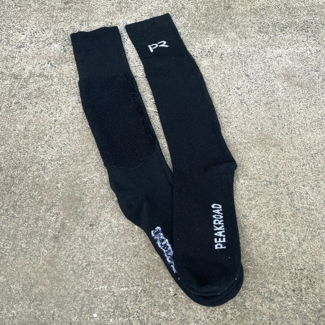 Peak Road PR Logo PATCHED Merino Riding Socks