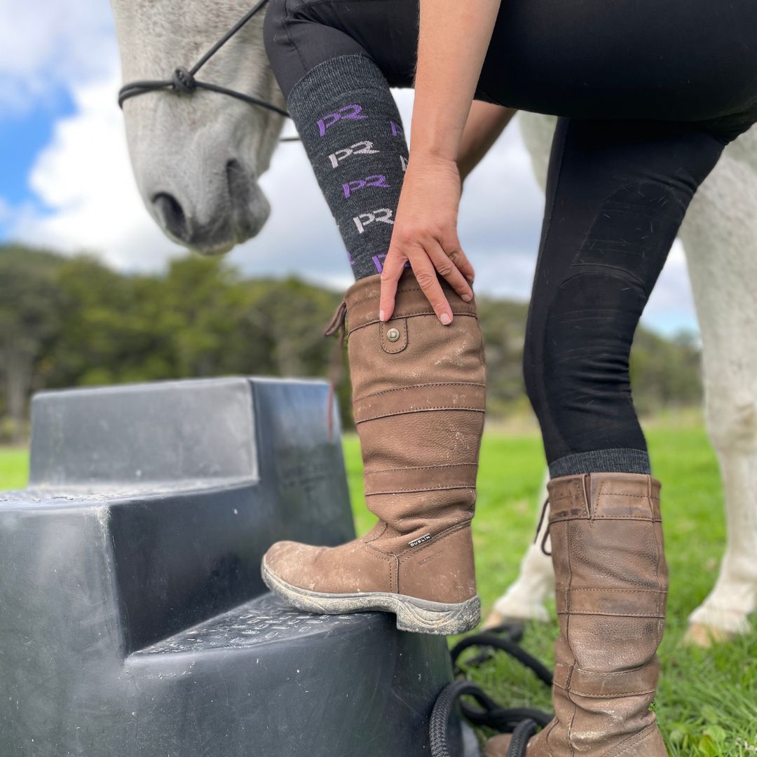 Peak Road PR Logo Merino Riding Socks