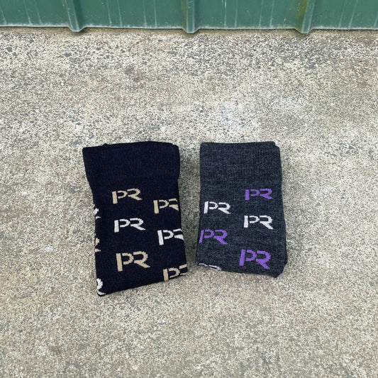 Peak Road PR Logo Merino Riding Socks