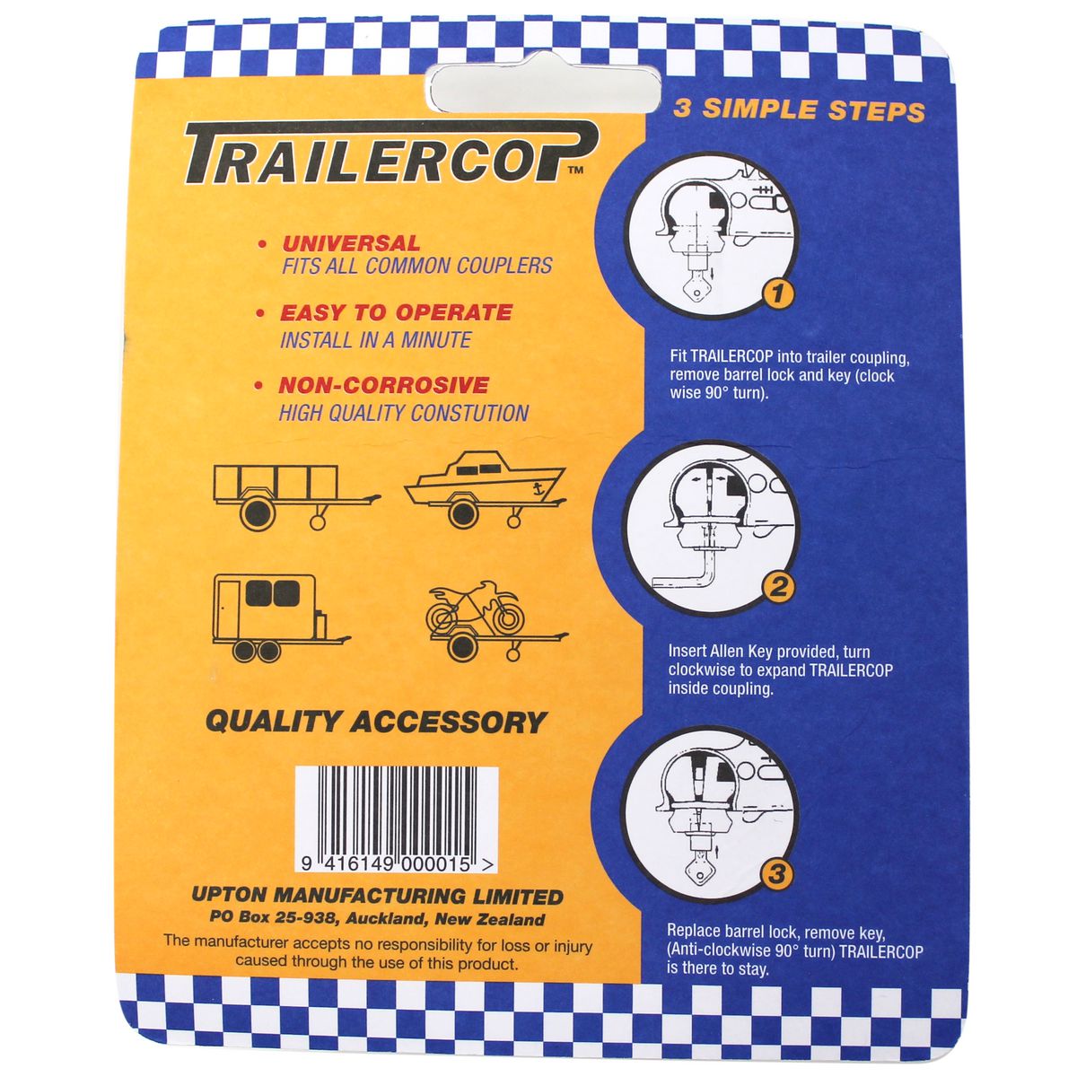 Trailer Cop Anti-Theft Coupling Lock